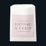 Romantic Dusty Rose Peony Modern Favour Bag<br><div class="desc">Elements: Roses and peonies on a dusty rose background. Your details are framed in a modern geometric frame. Modern sans serif fonts are used for a clean look. Colours: dusty rose, burgundy, marsala, mulberry, blush, mauve, cream, plum, green. Themes: romantic, botanical, boho, natural, enchanted garden, vintage, country. Bohemian garden. Collection:...</div>