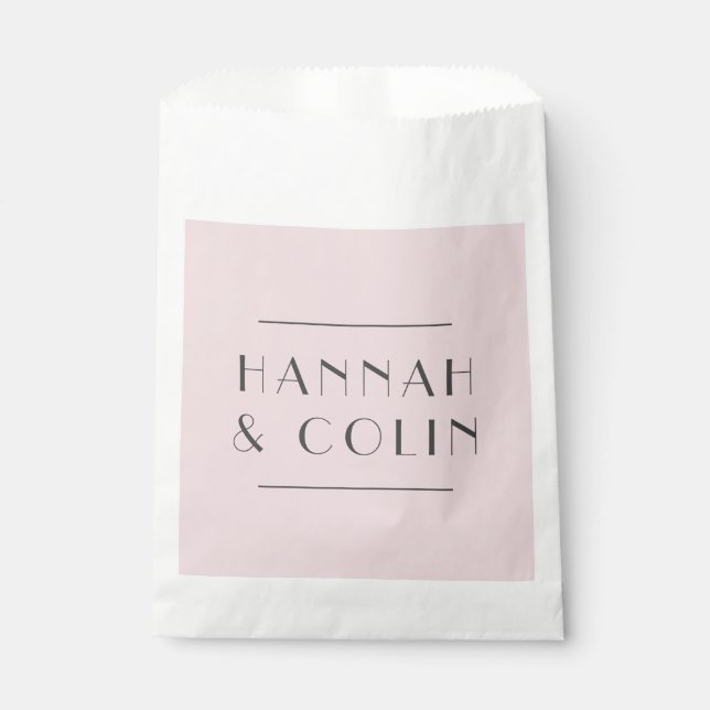 Romantic Dusty Rose Peony Modern Favour Bag (Front)