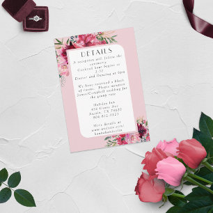 Romantic Dusty Rose Peony Modern Frame Enclosure Card