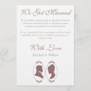Romantic Dusty Rose Regency Botanical Cameos  Invitation