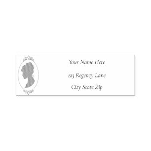 Romantic Dusty Rose Regency Botanical Cameos Self-inking Stamp