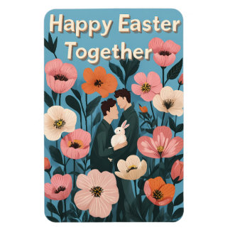 Romantic Easter Card – LGBTQ+ Spring Illustration Magnet
