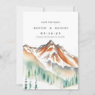 Romantic Editable Mountain Save The Date
