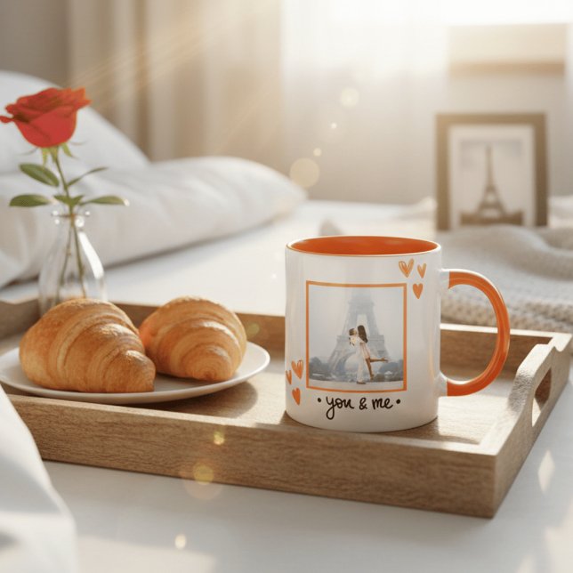 Romantic Eiffel Tower Paris Photo Template Anniver Coffee Mug (Creator Uploaded)