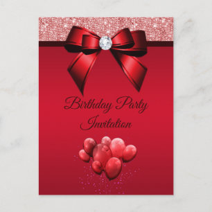 Romantic Elegance Birthday Party Invitation Postcard