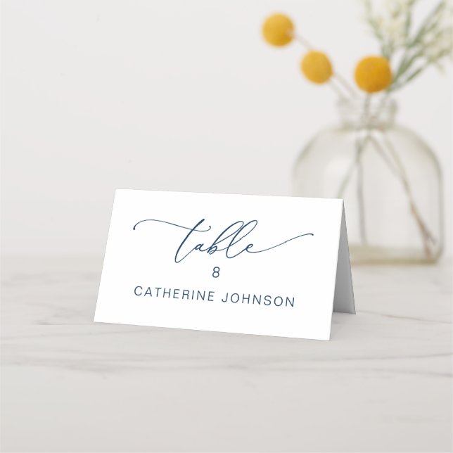Romantic Elegance Wedding Dinner Guest Name Place  Card (Back)