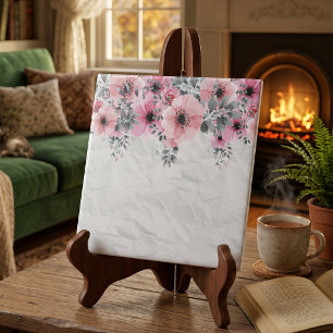 Romantic Elegant Antique Floral Composition Ceramic Tile