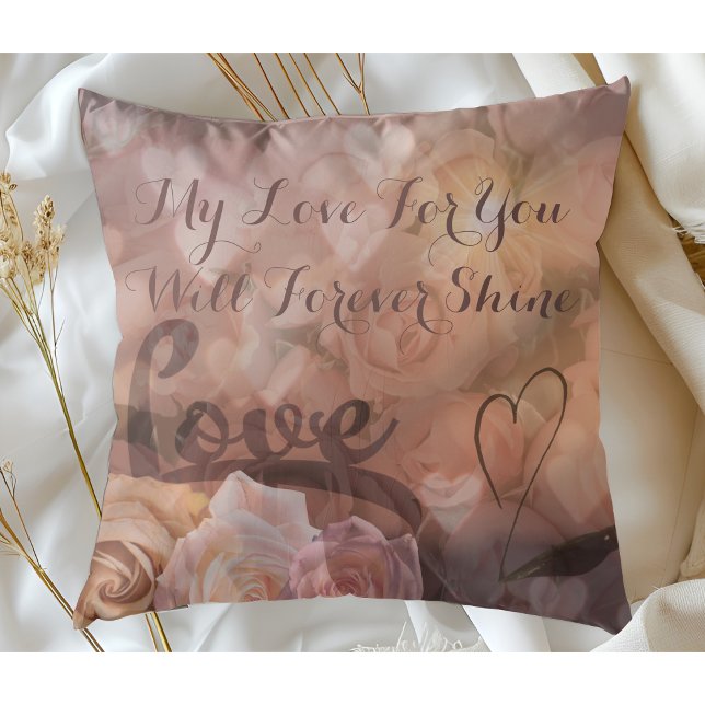 Romantic Elegant Floral Sunset with Cream Roses Cushion (Creator Uploaded)