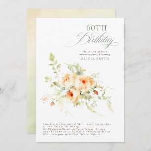 Romantic Elegant Floral Terracotta Birthday Party Invitation