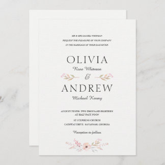 Romantic & Elegant Floral Wedding Invitation