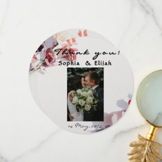 Romantic Elegant Floral Wedding Thank You card