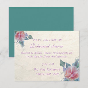 Romantic Elegant Flowers Rehearsal Dinner Invitation
