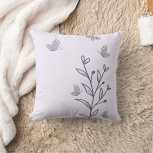 Romantic elegant mauve floral cushion