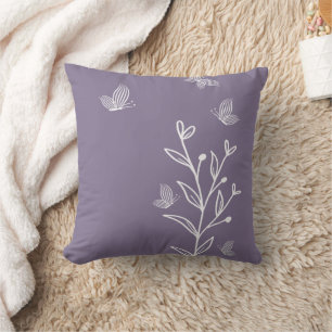 Romantic elegant mauve floral cushion