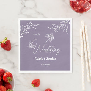 Romantic elegant mauve floral  napkin