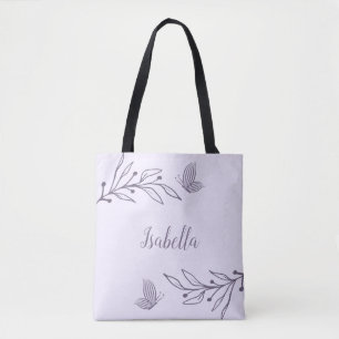 Romantic elegant mauve floral  tote bag