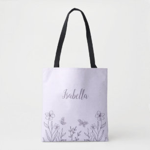 Romantic elegant mauve floral  tote bag