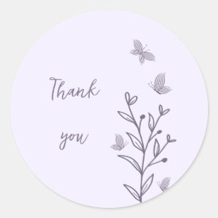 Romantic elegant mauve floral wedding classic round sticker
