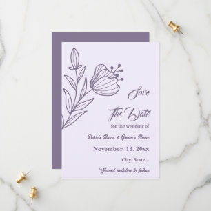 Romantic elegant mauve floral wedding save the date