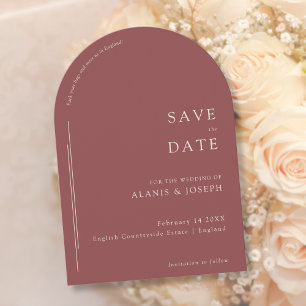 Romantic Elegant Minimalist Copper Rust Wedding Save The Date