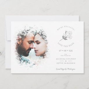 Romantic Elegant Overlay Misty Effect Photo Save The Date