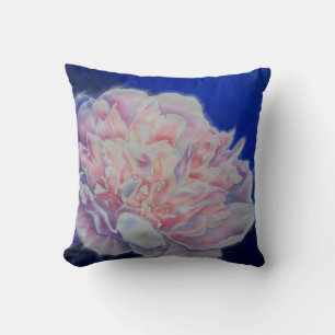 Romantic elegant pink white blue pastel watercolor cushion