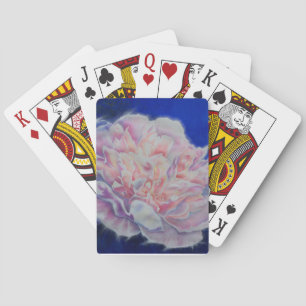 Romantic elegant pink white blue pastel watercolor playing cards