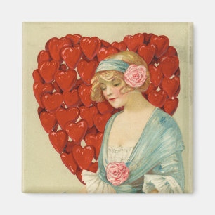 Romantic Elegant Retro Valentine, John Winsch 1910 Magnet