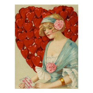 Romantic Elegant Retro Valentine, John Winsch 1910 Poster