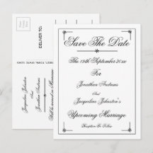 Romantic Elegant Save The Date Invitation Postcard