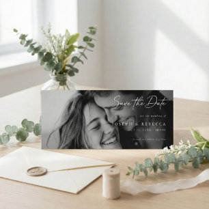 Romantic ELEGANT Script Photo Wedding Save The Date