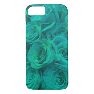 Romantic elegant teal - green roses iPhone 8/7 case