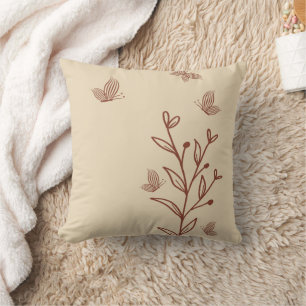 Romantic elegant terracotta floral cushion