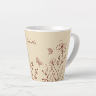 Romantic elegant terracotta floral latte mug