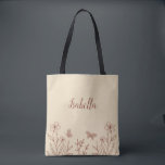 Romantic elegant terracotta floral tote bag<br><div class="desc">Unique simple tote bag featuring romantic and elegant terracotta flowers 
FOR MORE MATCHING PRODUCTS click on the collection above or contact me.</div>