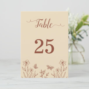 Romantic elegant terracotta table number