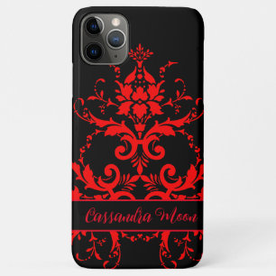 Romantic, Elegant Vintage Red Damask iPhone 11 Pro Max Case