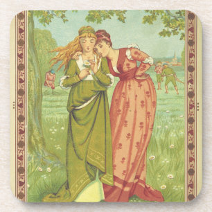 Romantic Elegant Vintage Valentine, Victorian Era Coaster