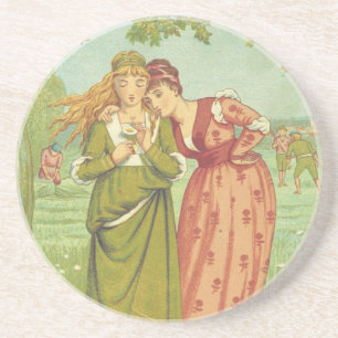 Romantic Elegant Vintage Valentine, Victorian Era Coaster