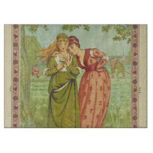 Romantic Elegant Vintage Valentine, Victorian Era Cutting Board