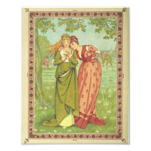 Romantic Elegant Vintage Valentine, Victorian Era Photo Print