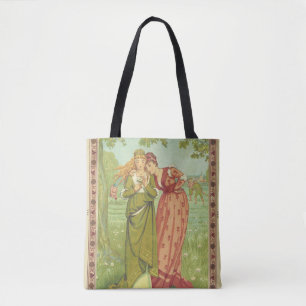 Romantic Elegant Vintage Valentine, Victorian Era Tote Bag