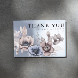 Romantic Elegant Watercolor Floral Non Photo Thank You Card