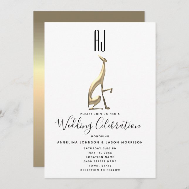Romantic Elegant Wedding Invitation (Front/Back)