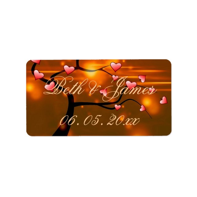 Romantic Elegant  Wedding Label (Front)