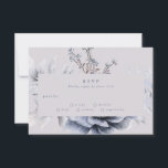 Romantic Elegant Winter Floral Wedding RSVP Card<br><div class="desc">Romantic Elegant Winter Floral Wedding RSVP Card</div>