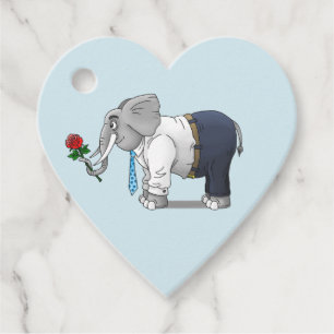 Romantic Elephant Date Valentine's Day Favour Tags
