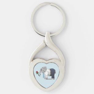 Romantic Elephant Key Ring