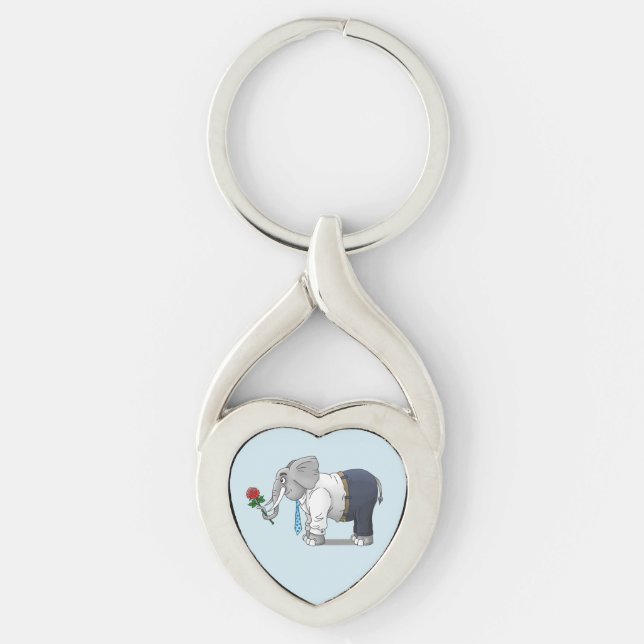 Romantic Elephant Key Ring (Front)