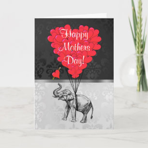 Romantic elephant mothers day card